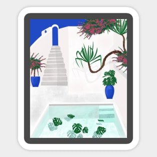 Santorini Pool Sticker